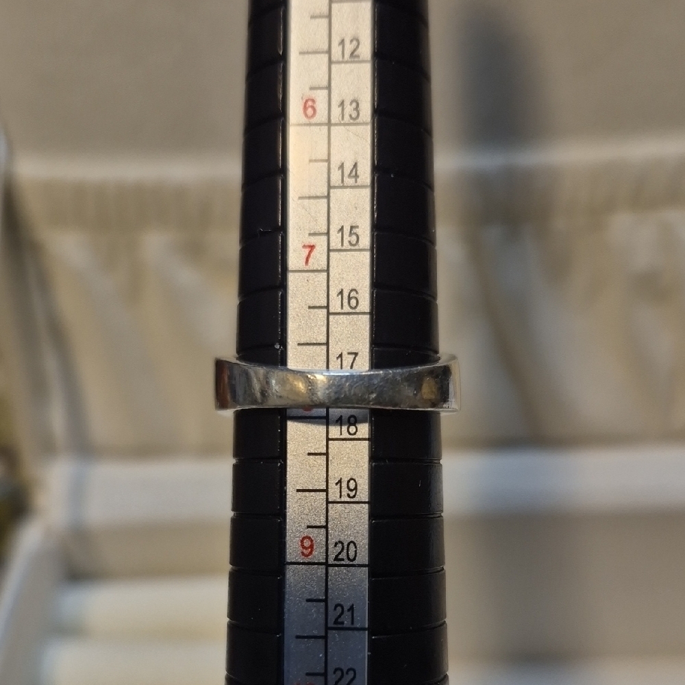Native American Zuni Artisan Sterling Silver Gemstone Inlay Ring - Picture 10 of 10
